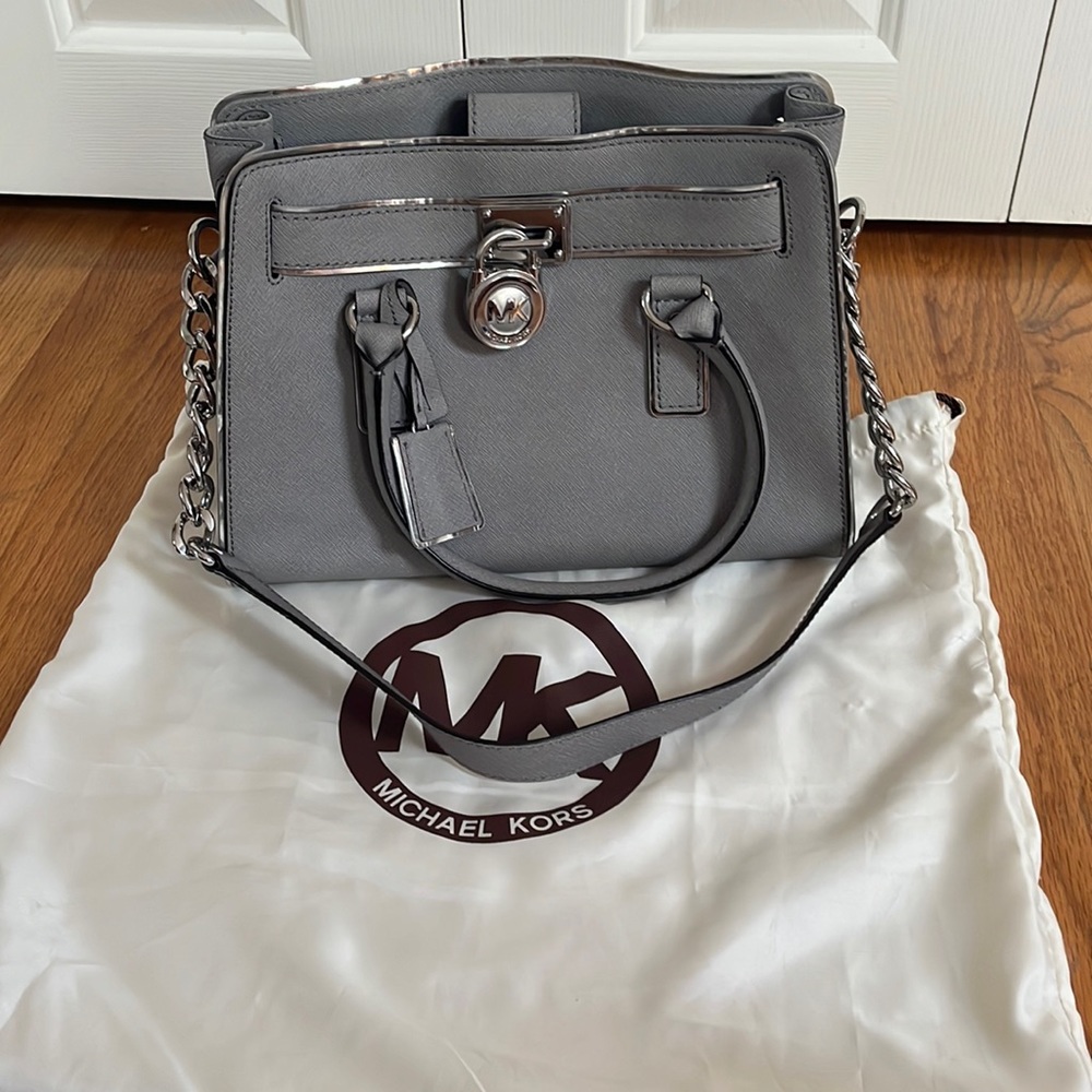 Michael Kors silver tote bag in excellent condition